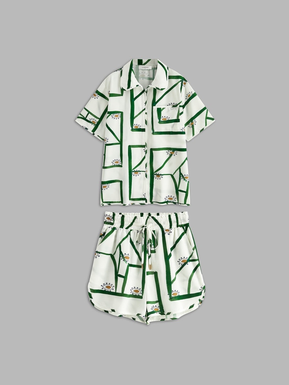 Commense Print Drawstring Shorts Set - Picture 3 of 7